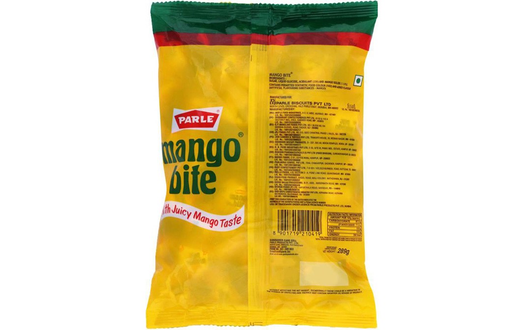 Parle Mango Bite    Pack  289 grams